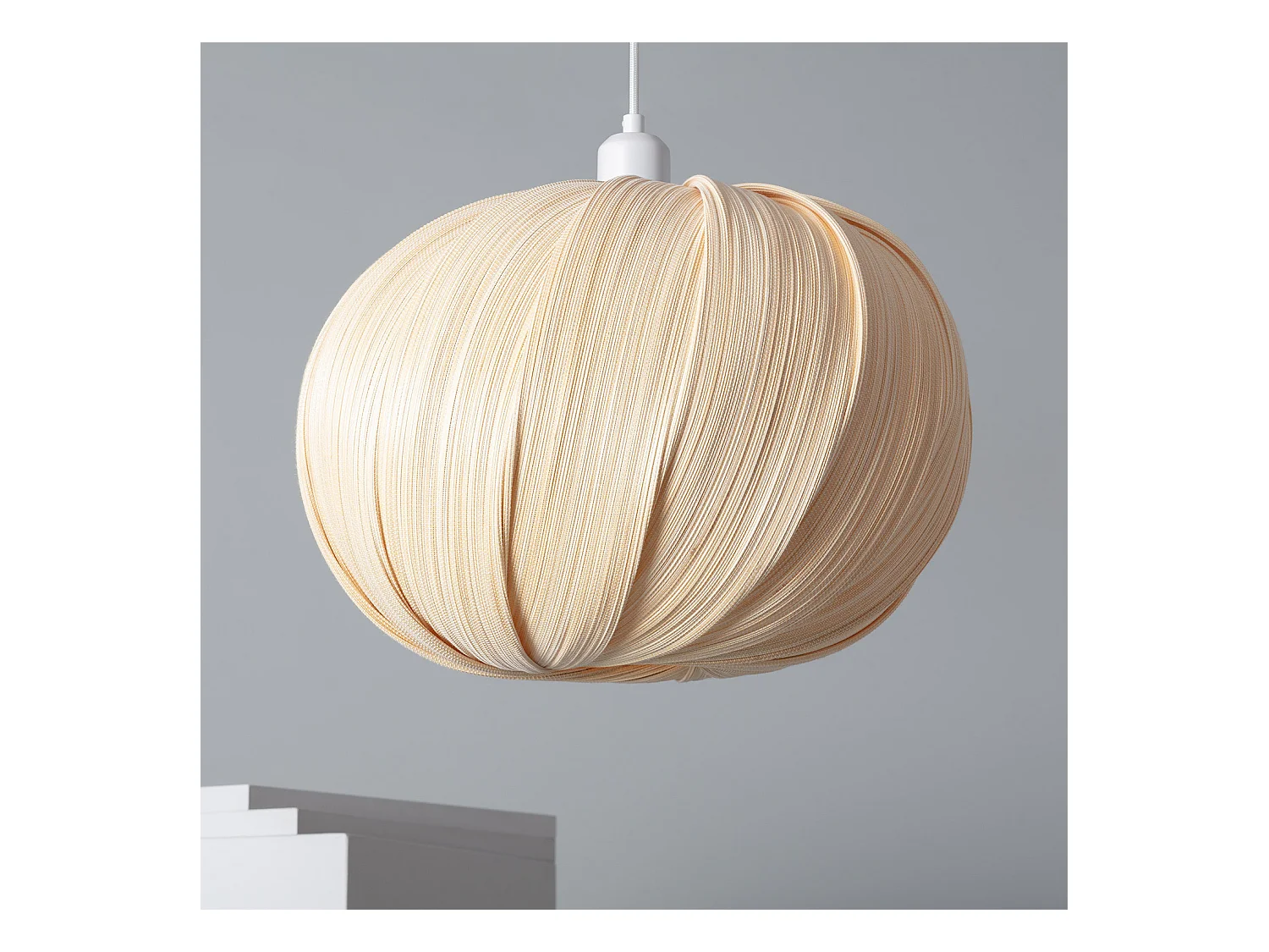 Suspension Bambou Korowai Textile blanc