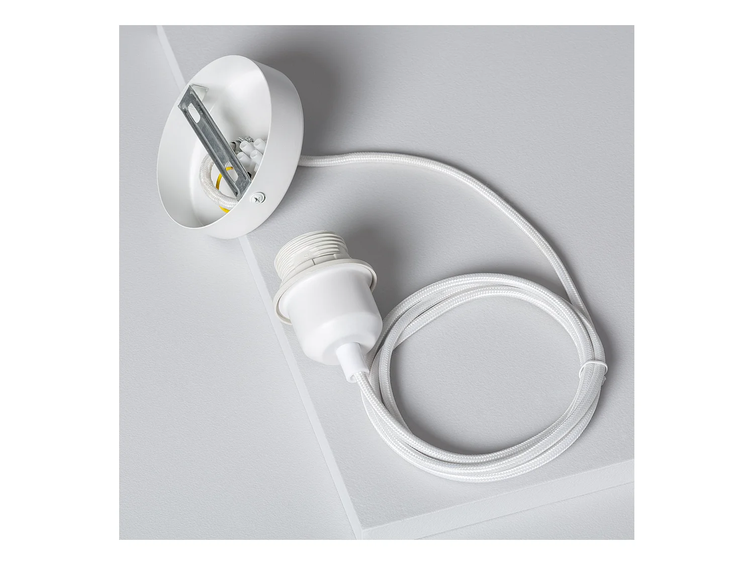 Suspension Bambou Korowai Textile blanc