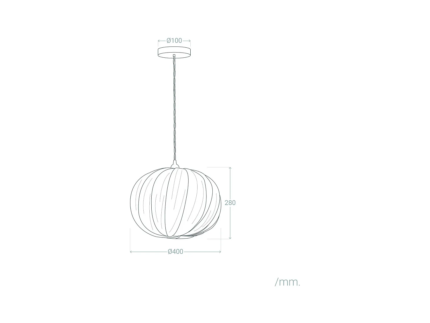 Suspension Bambou Korowai Textile blanc