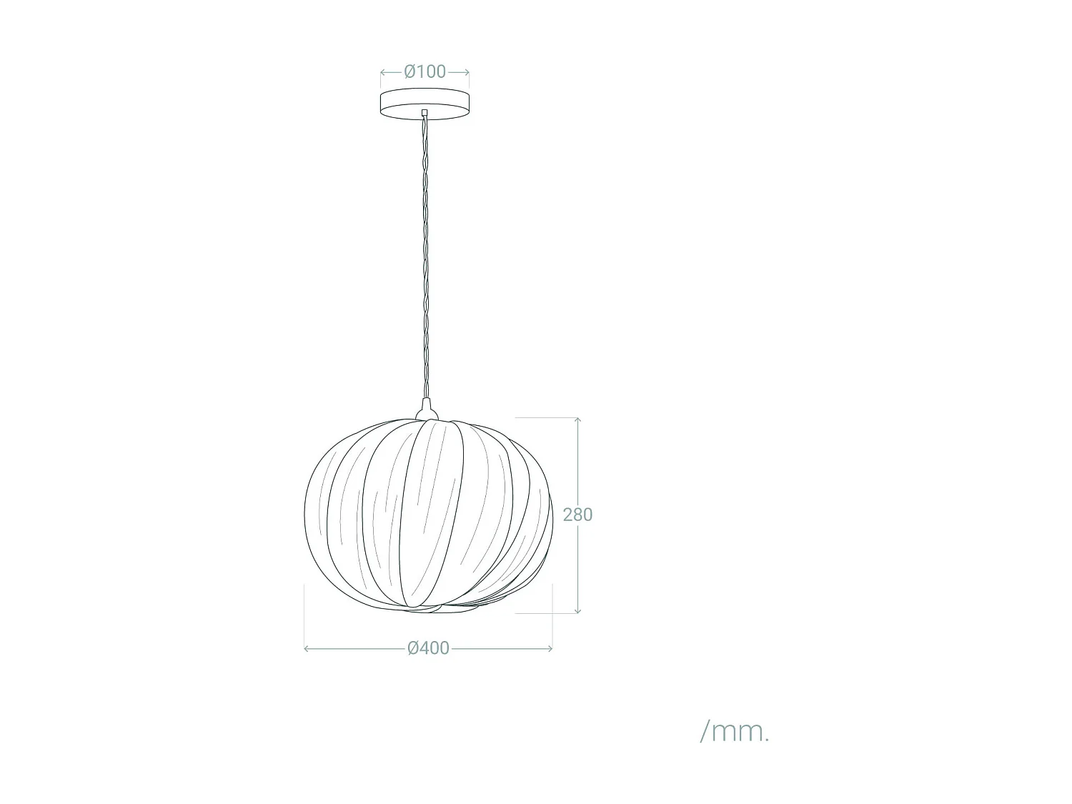 Suspension Bambou Korowai Textile blanc