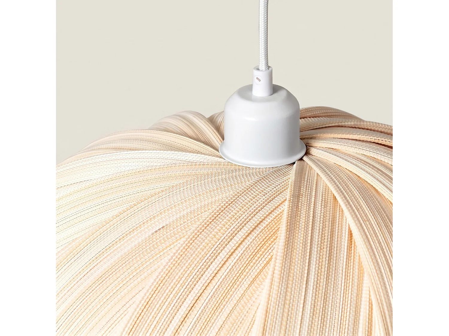 Suspension Bambou Korowai Textile blanc
