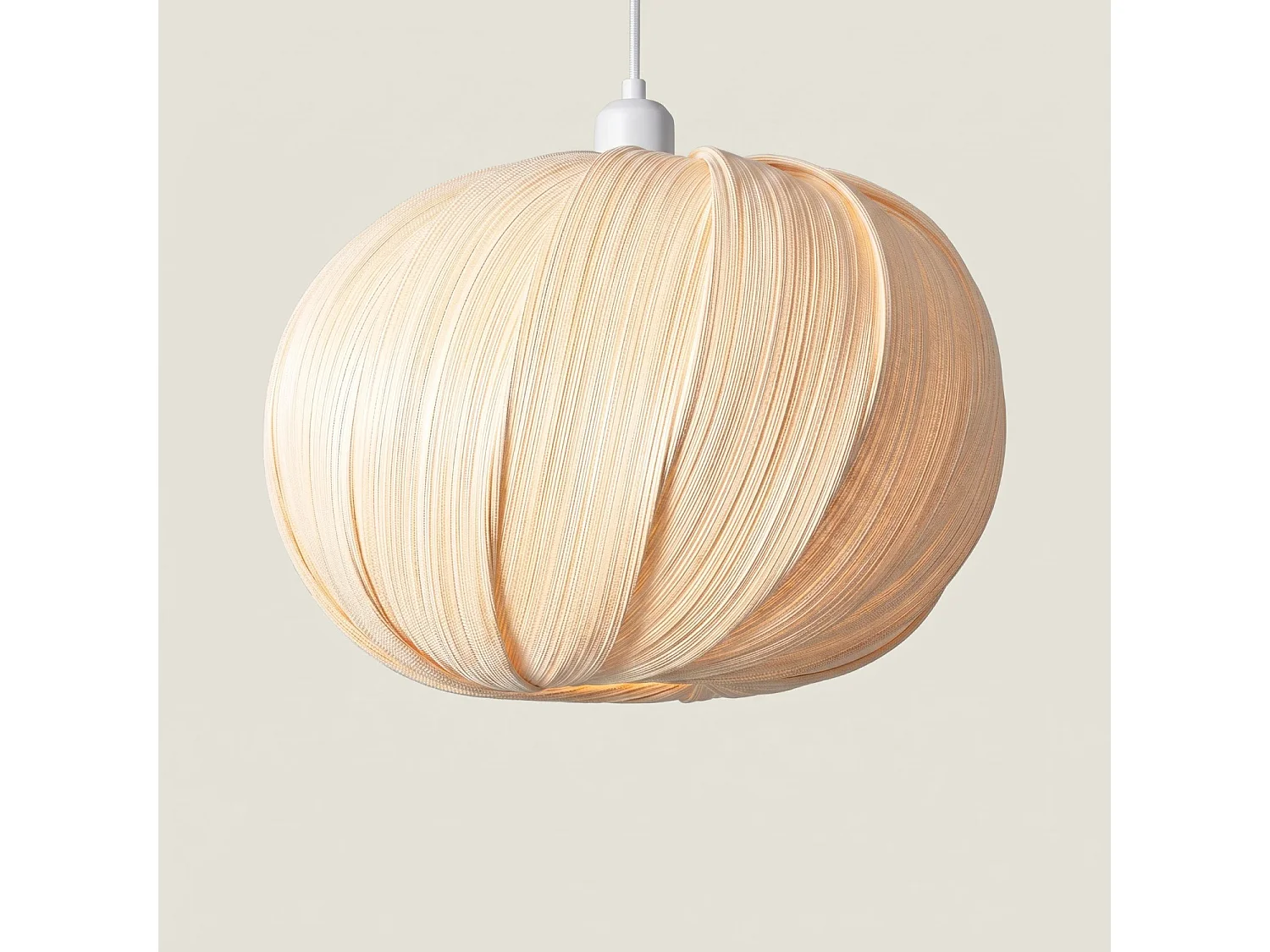 Suspension Bambou Korowai Textile blanc