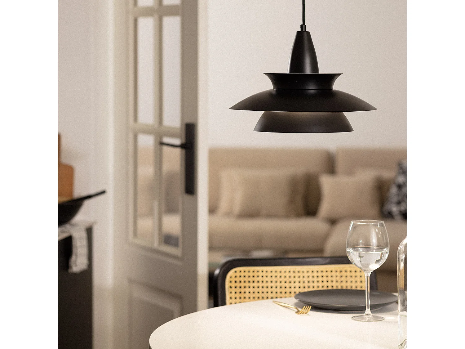 Lampada a Sospensione Metallo Ballnew Nero