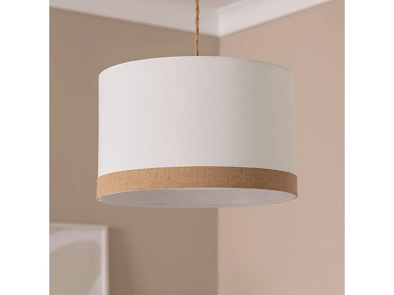Lampada a Sospensione Tessuto Leya Natural Bianco