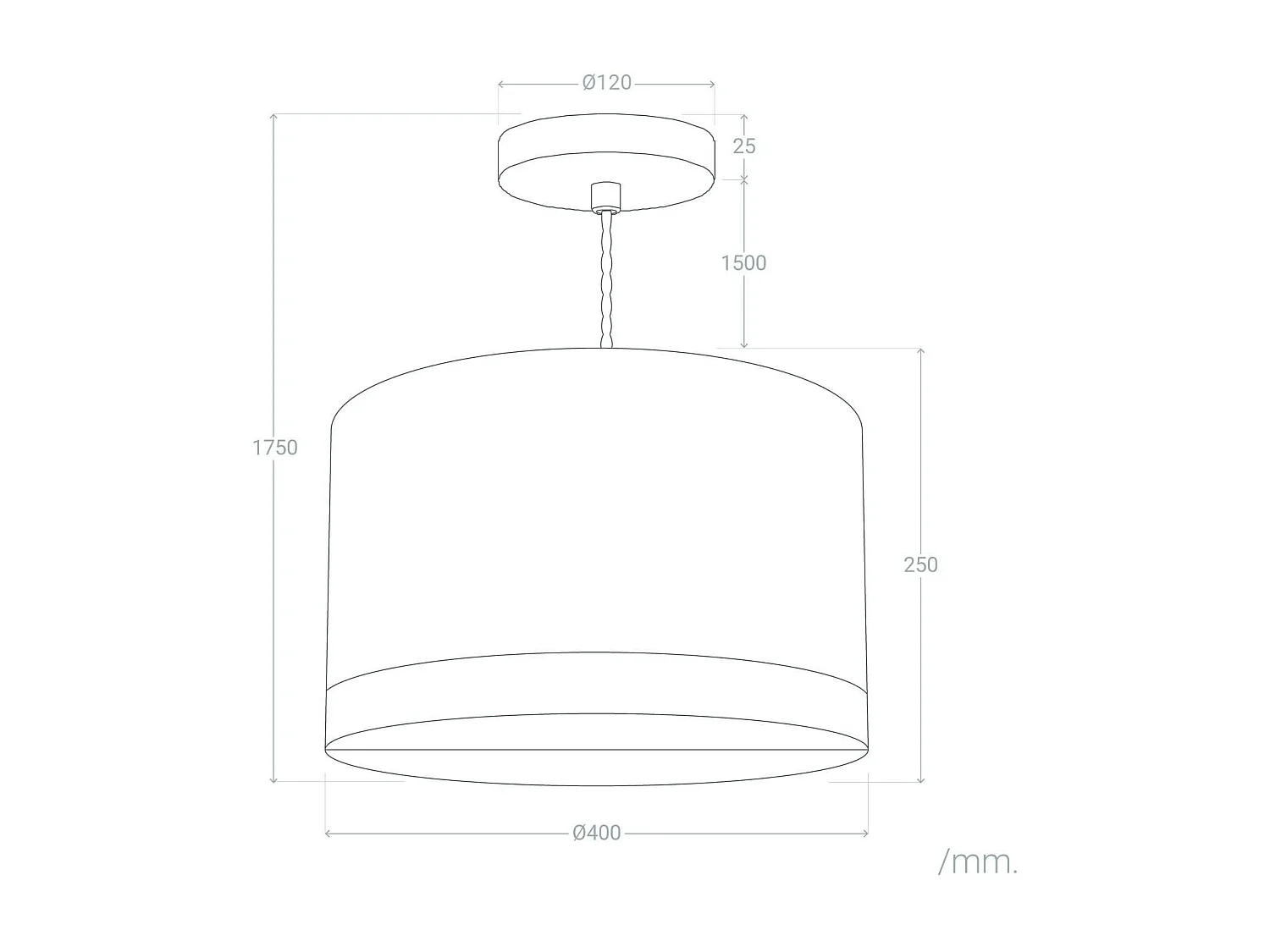 Lampada a Sospensione Tessuto Leya Natural Bianco