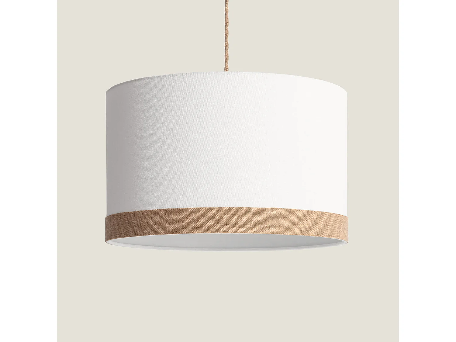 Lampada a Sospensione Tessuto Leya Natural Bianco