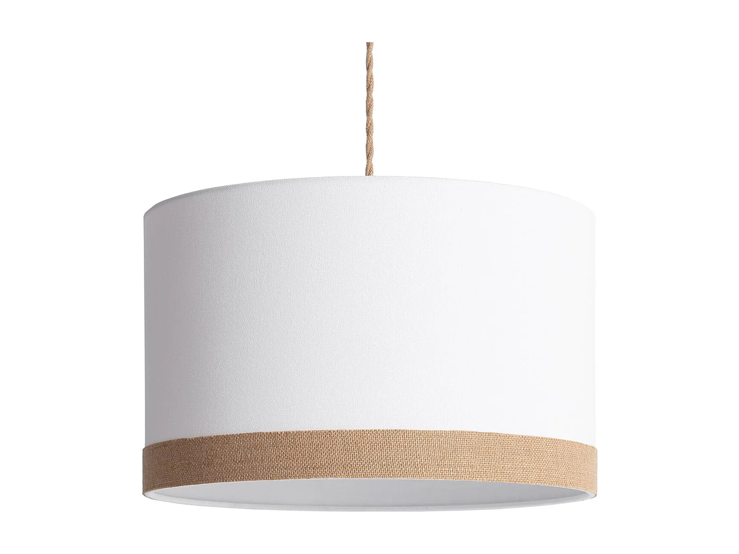 Lampada a Sospensione Tessuto Leya Natural Bianco