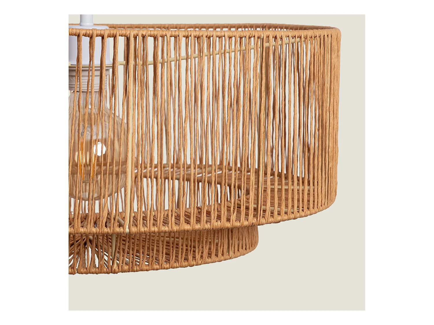 Lampada a Sospensione Carta Intrecciata Dicenta Naturale