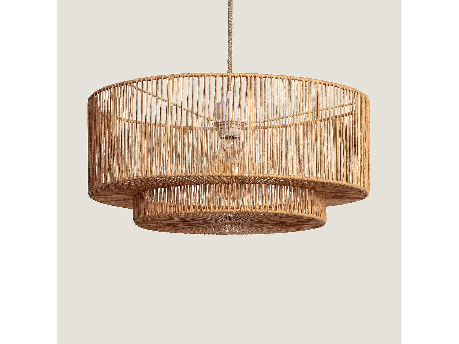 Lámpara Colgante Papel Trenzado Dicenta Ø500 mm Natural