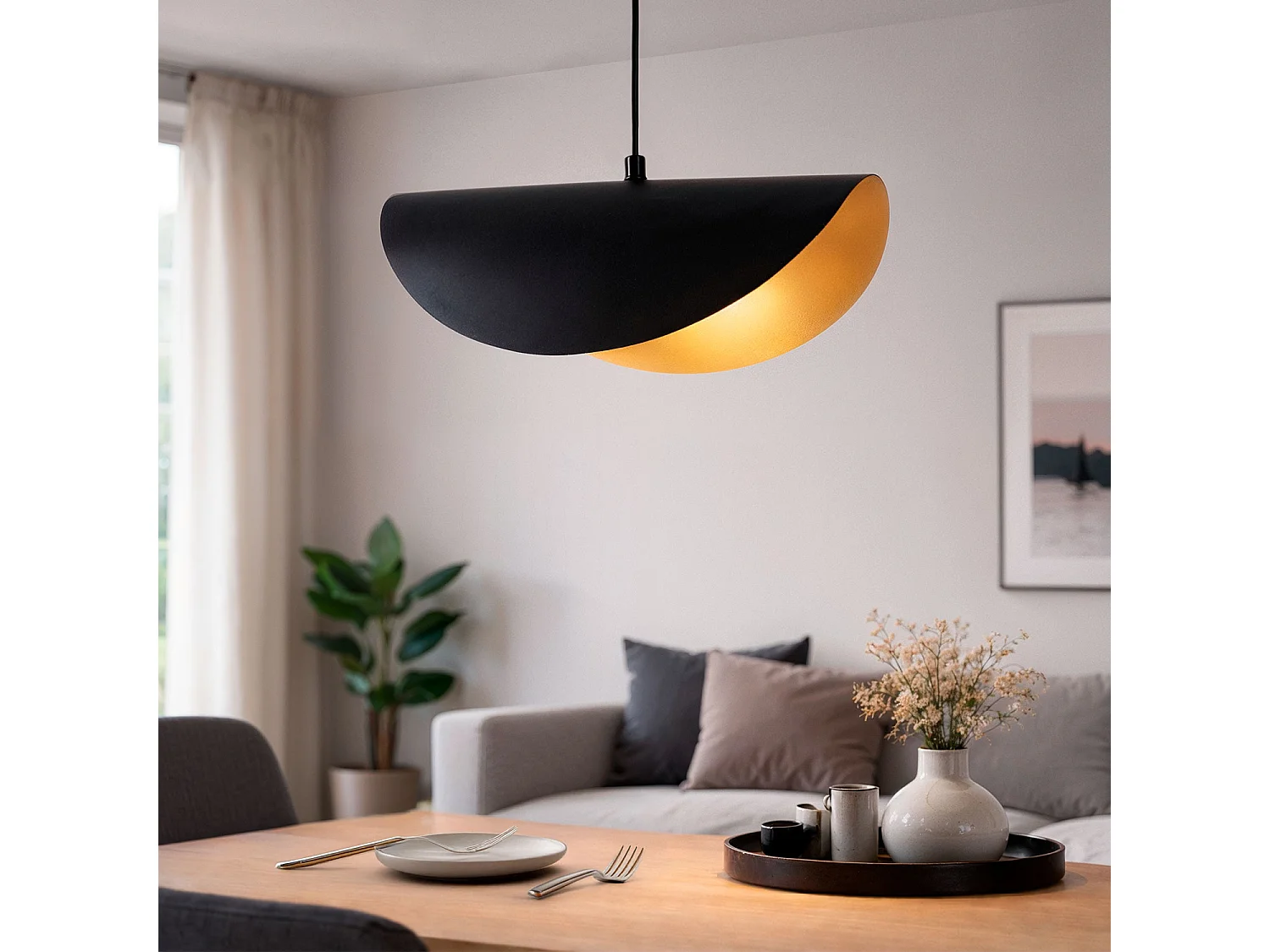 Suspension Métal Caravaggio  Noir