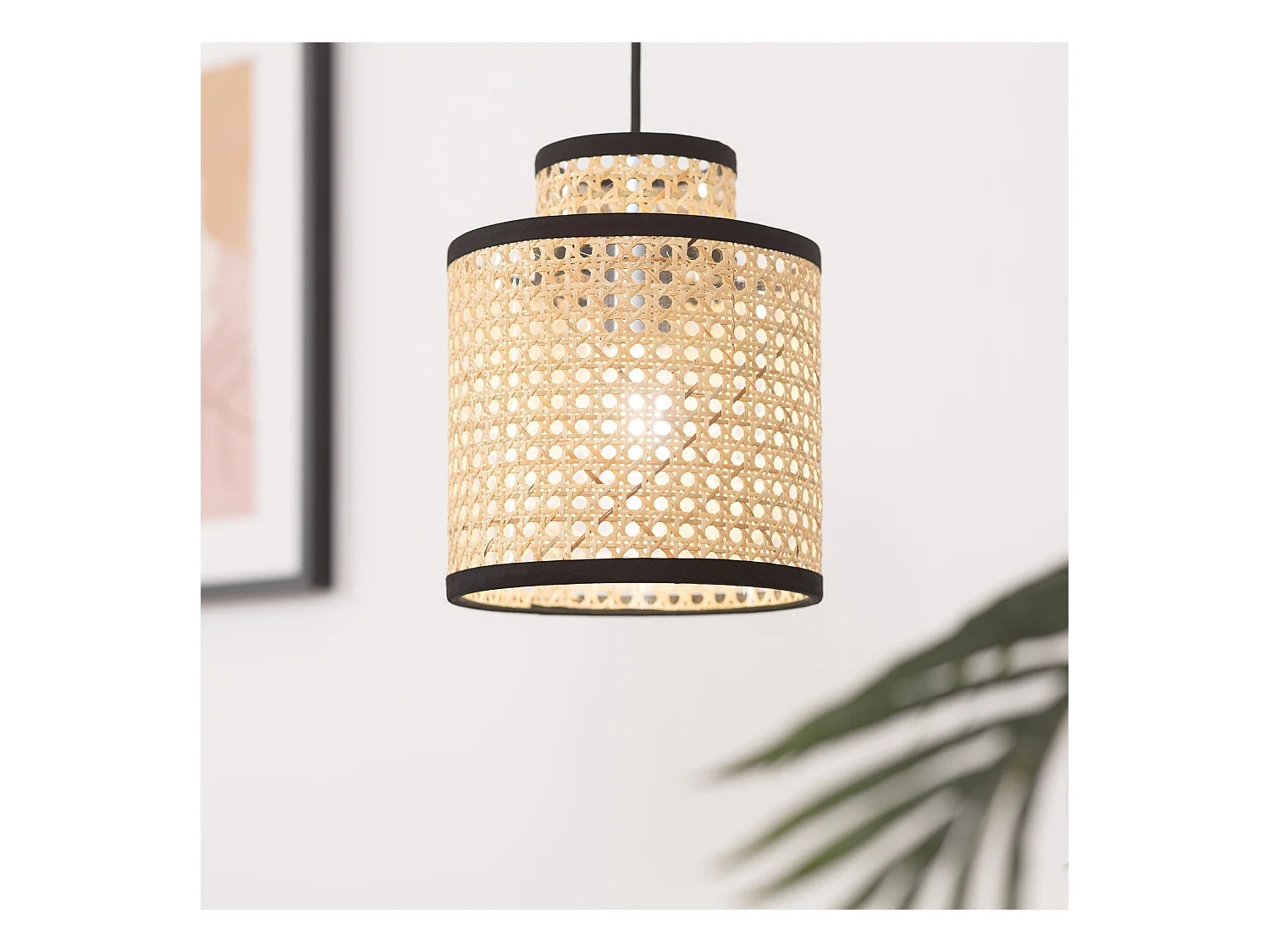 Lampada a Sospensione Rattan Huela Piccola Naturale