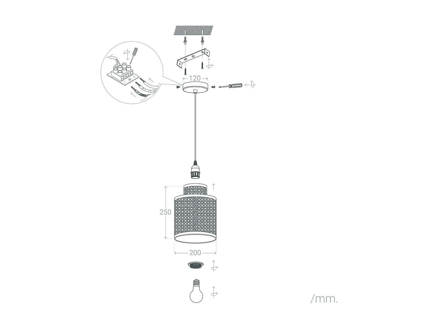 Suspension Rotin Huela Piccola Naturel