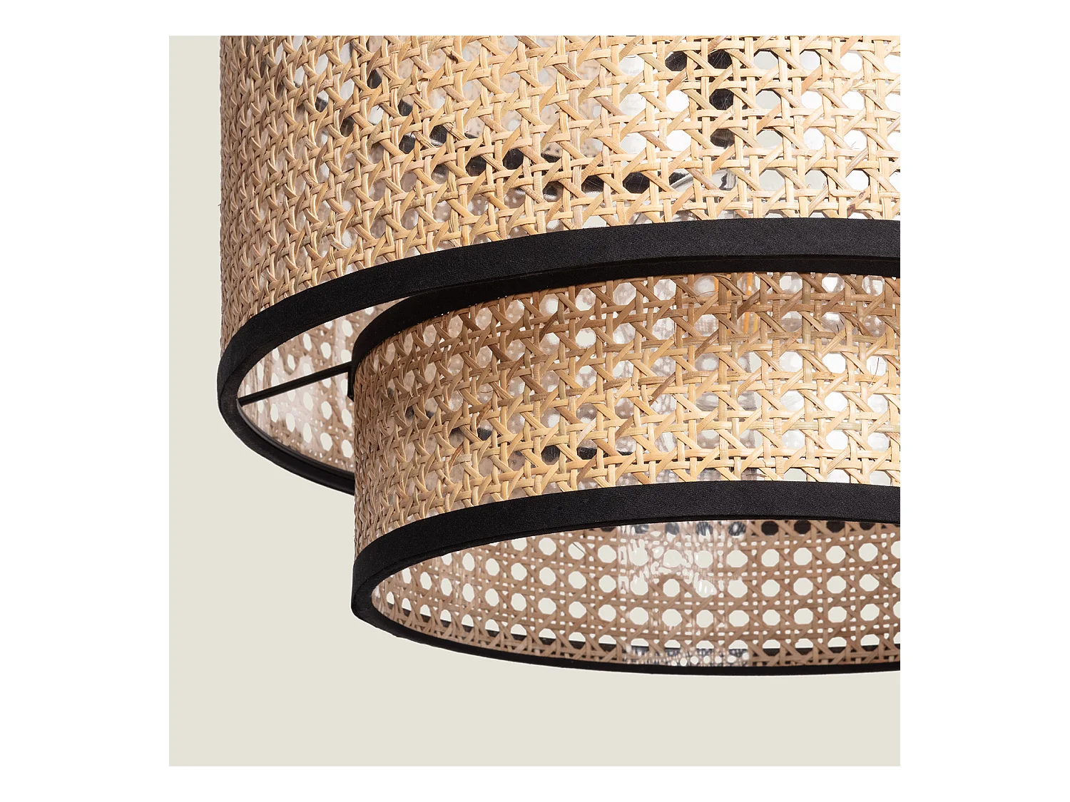 Lampada a Sospensione Rattan Huela Triplo Naturale