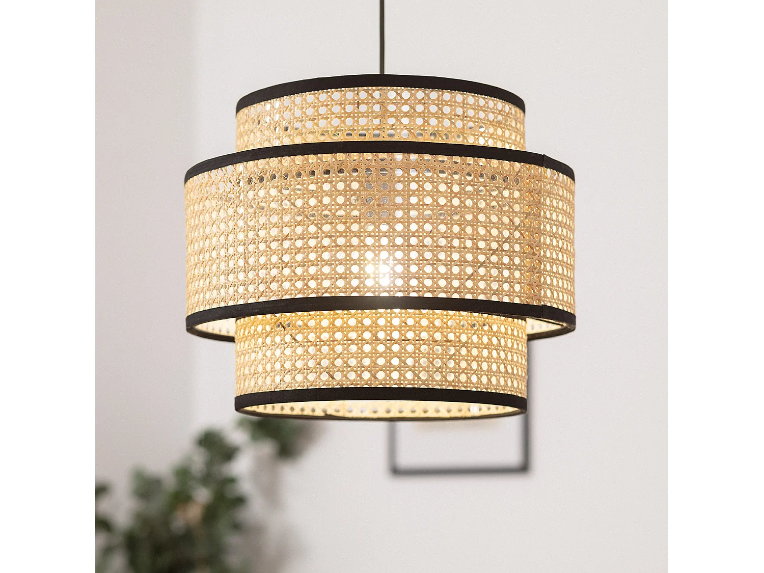 Suspension Rotin Huela Triplo Naturel