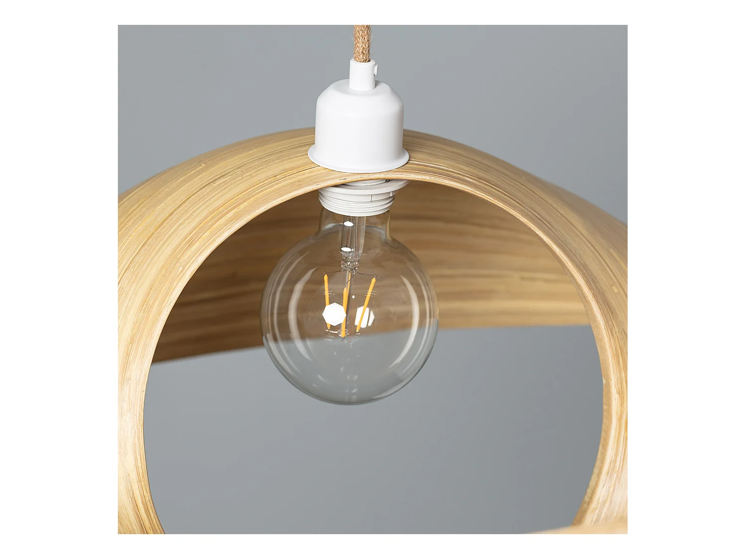 Lámpara Colgante Bambú Shuka Big Acacia Ø600 mm ILUZZIA Textil Natural