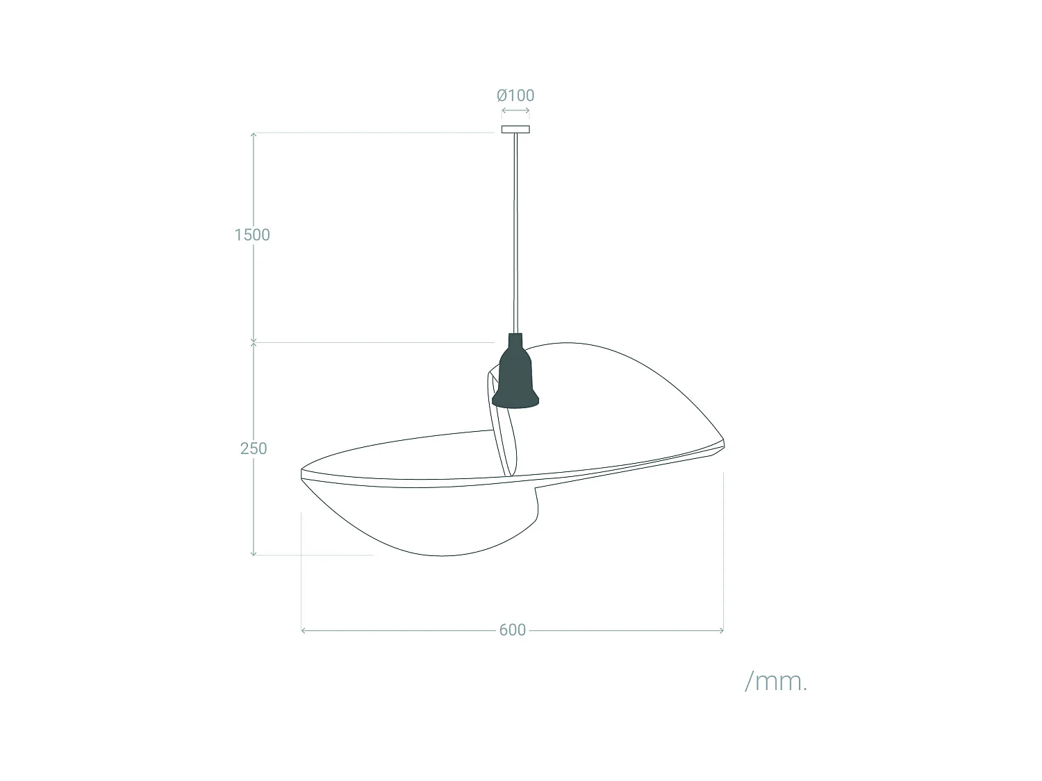 Lámpara Colgante Bambú Shuka Big Acacia Ø600 mm ILUZZIA Textil Natural