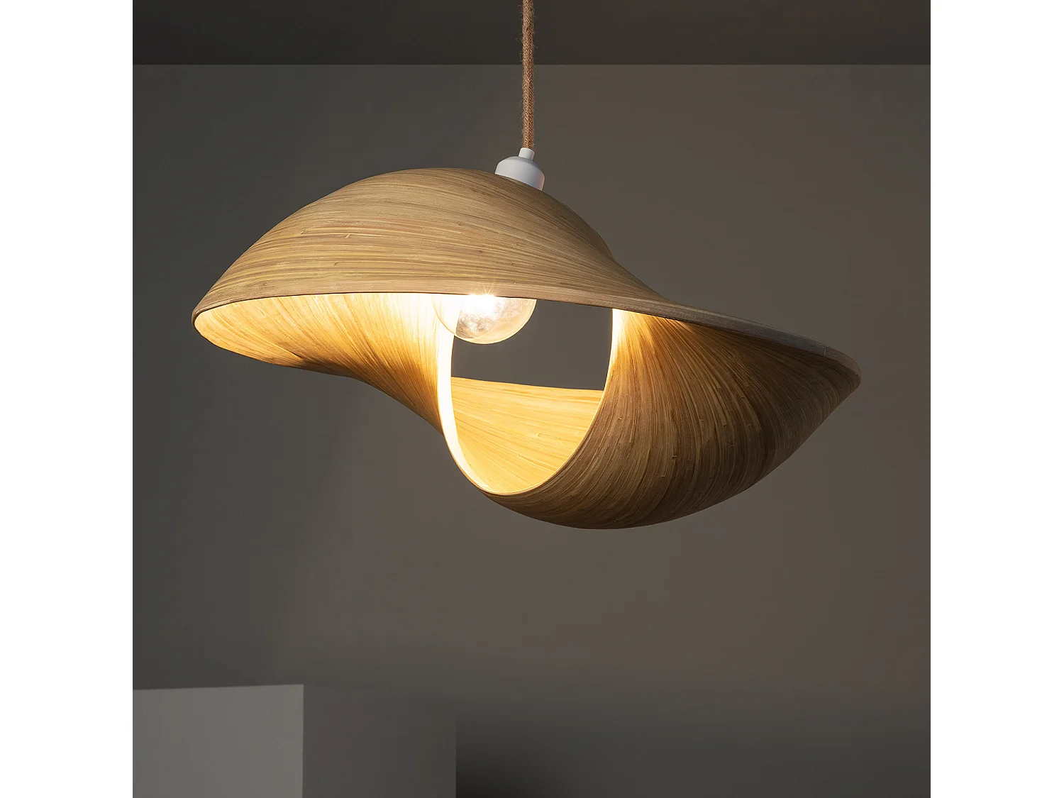 Suspension Bambou Shuka Big Acacia Ø600 mm ILUZZIA Textile naturel