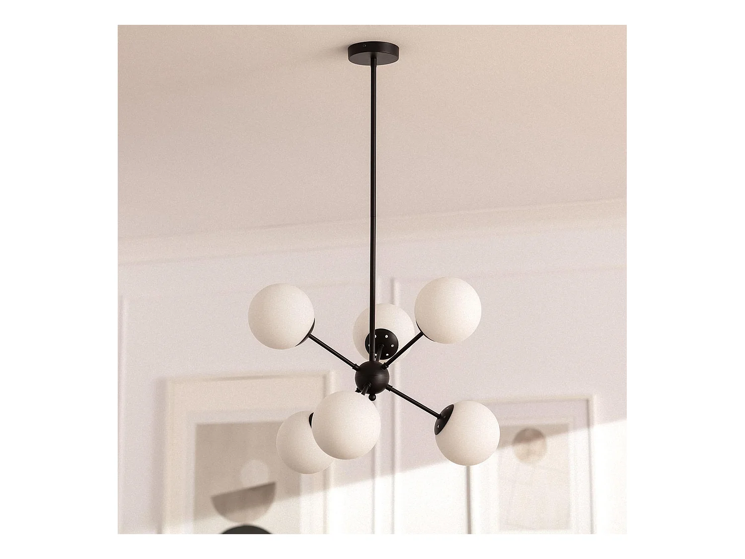 Lampada a Sospensione Metallo e Vetro Balts Big Nero