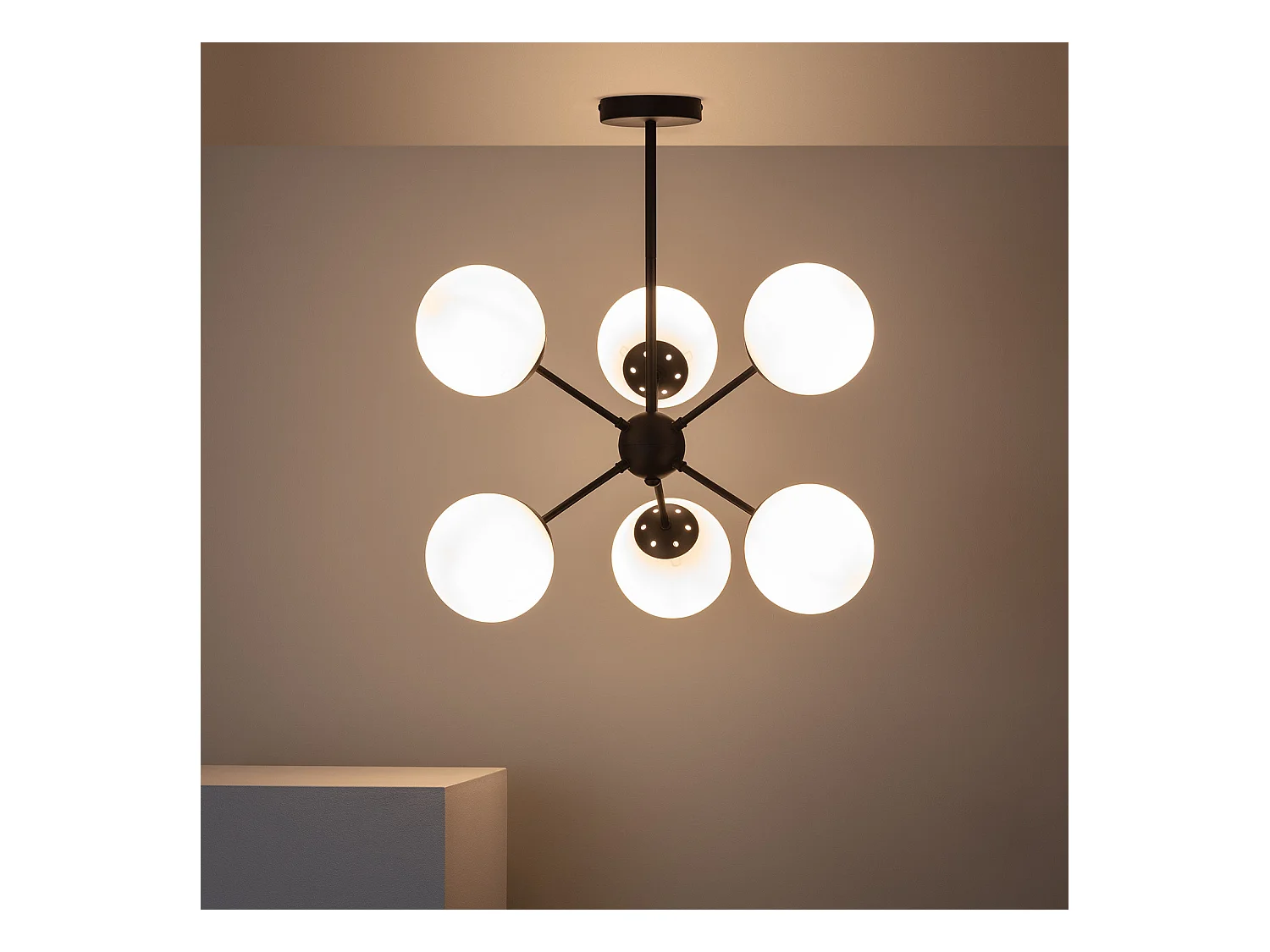 Lampada a Sospensione Metallo e Vetro Balts Big Nero