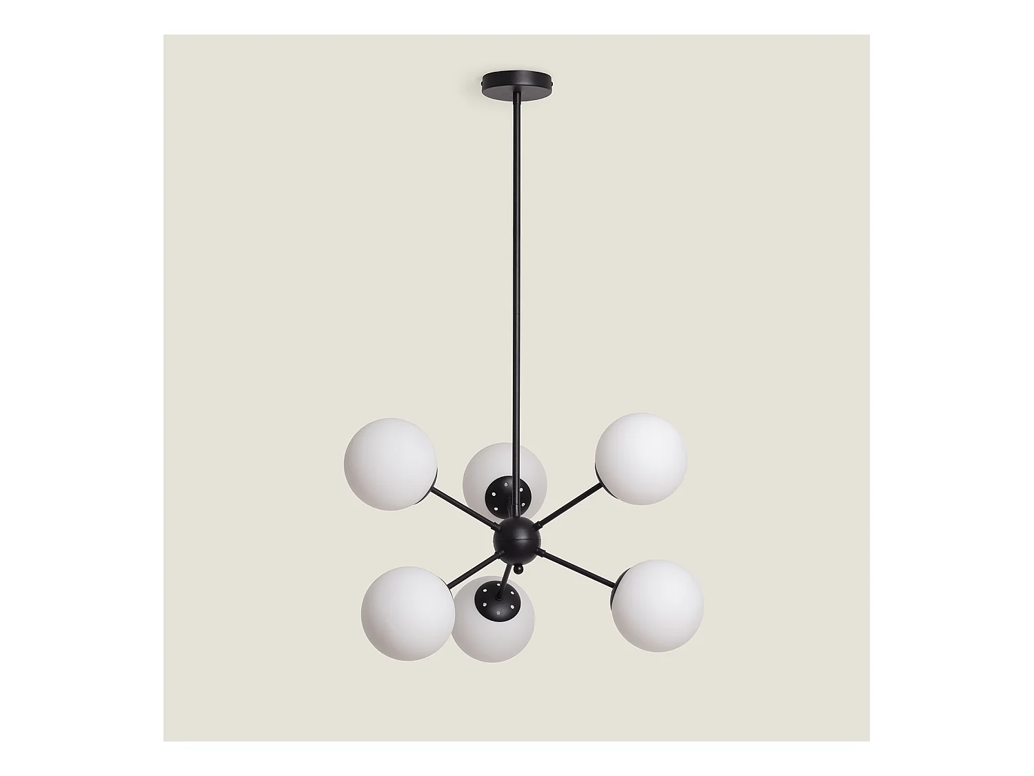 Lampada a Sospensione Metallo e Vetro Balts Big Nero