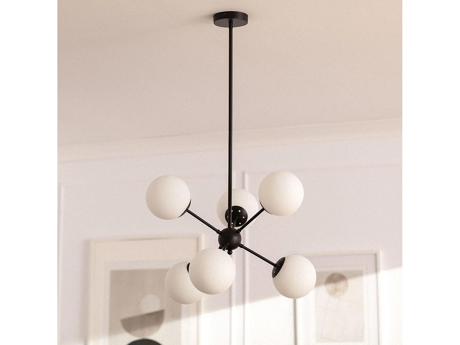 Lampada a Sospensione Metallo e Vetro Balts Big Nero