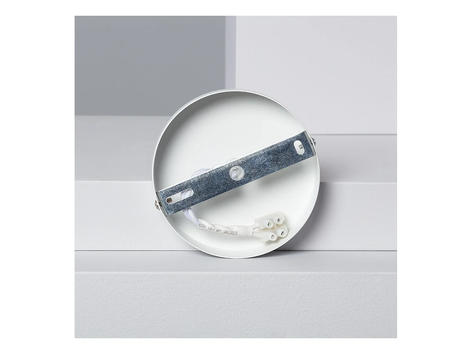 Lámpara Colgante Madera y Cristal Platón Blanco