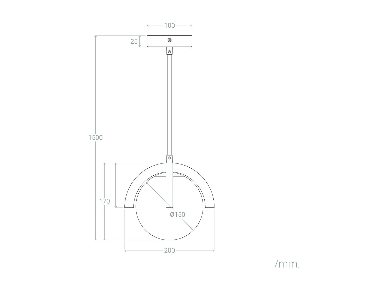 Suspension Bois et Verre Platon Blanc