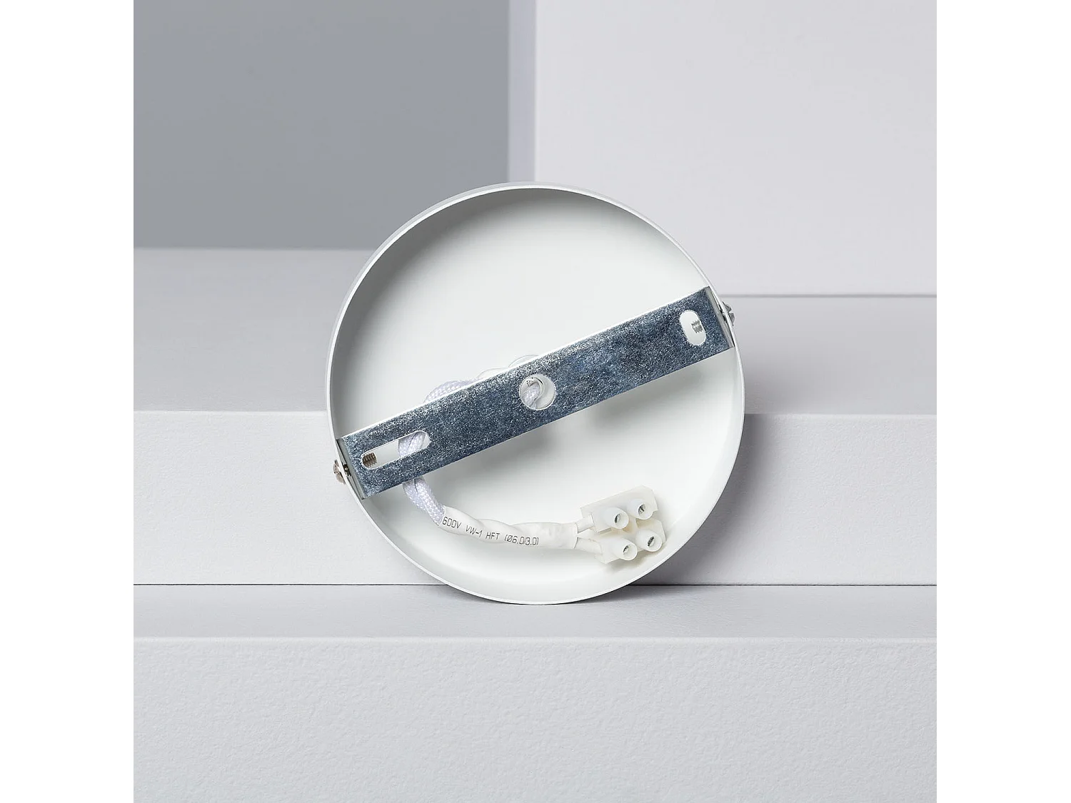 Suspension Bois et Verre Platon Blanc