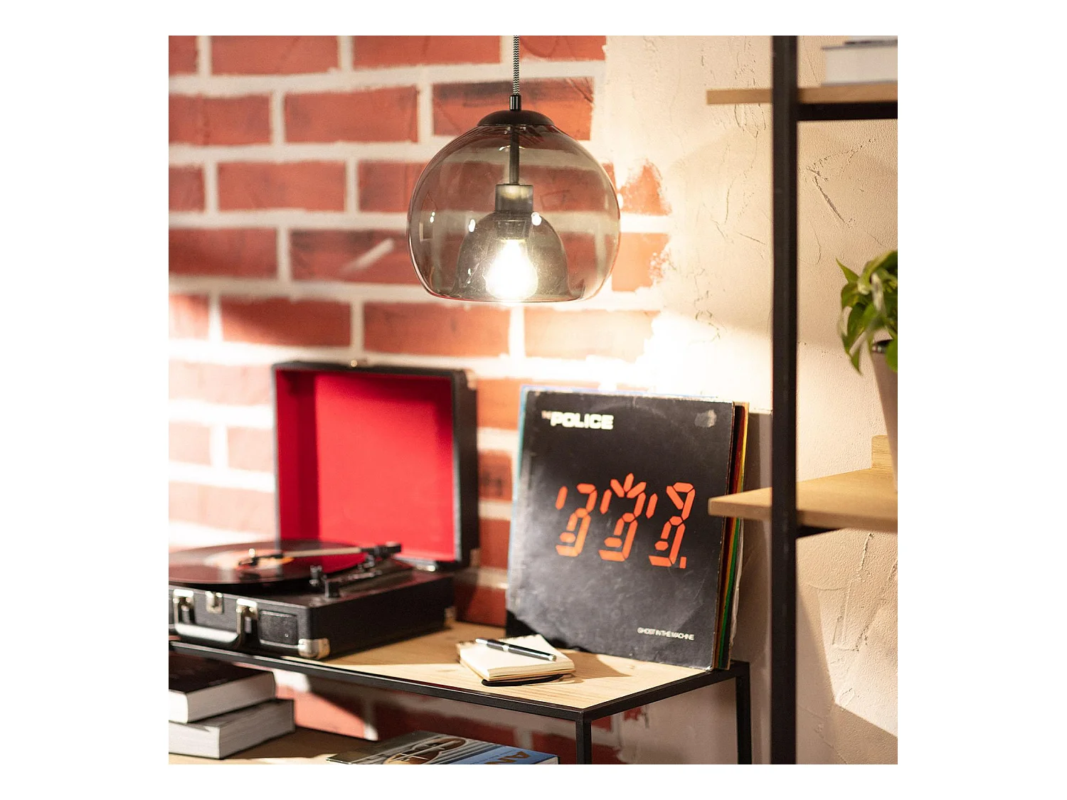 Lámpara Colgante Cristal Vaca Ámbar