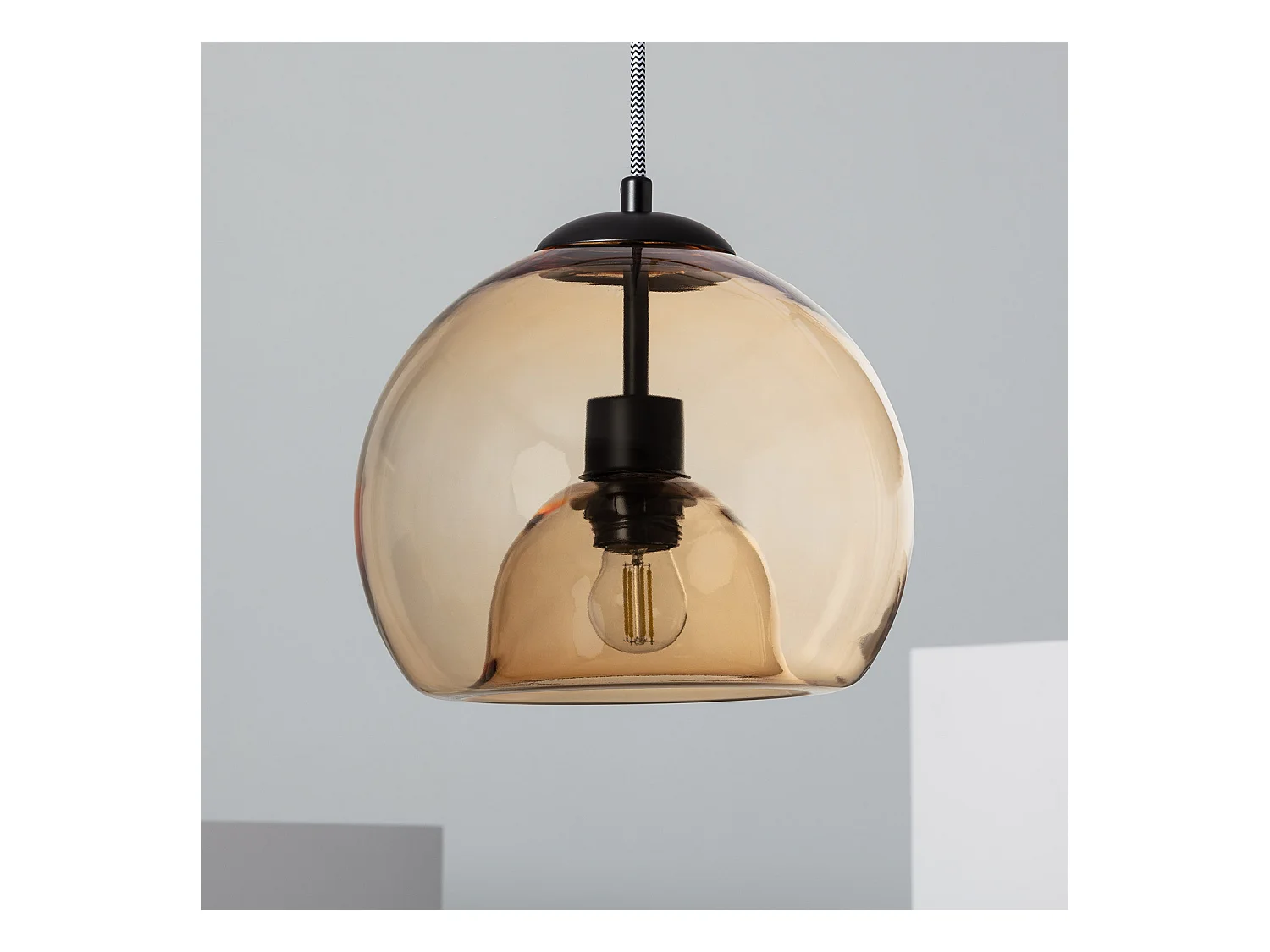 Lámpara Colgante Cristal Vaca Ámbar