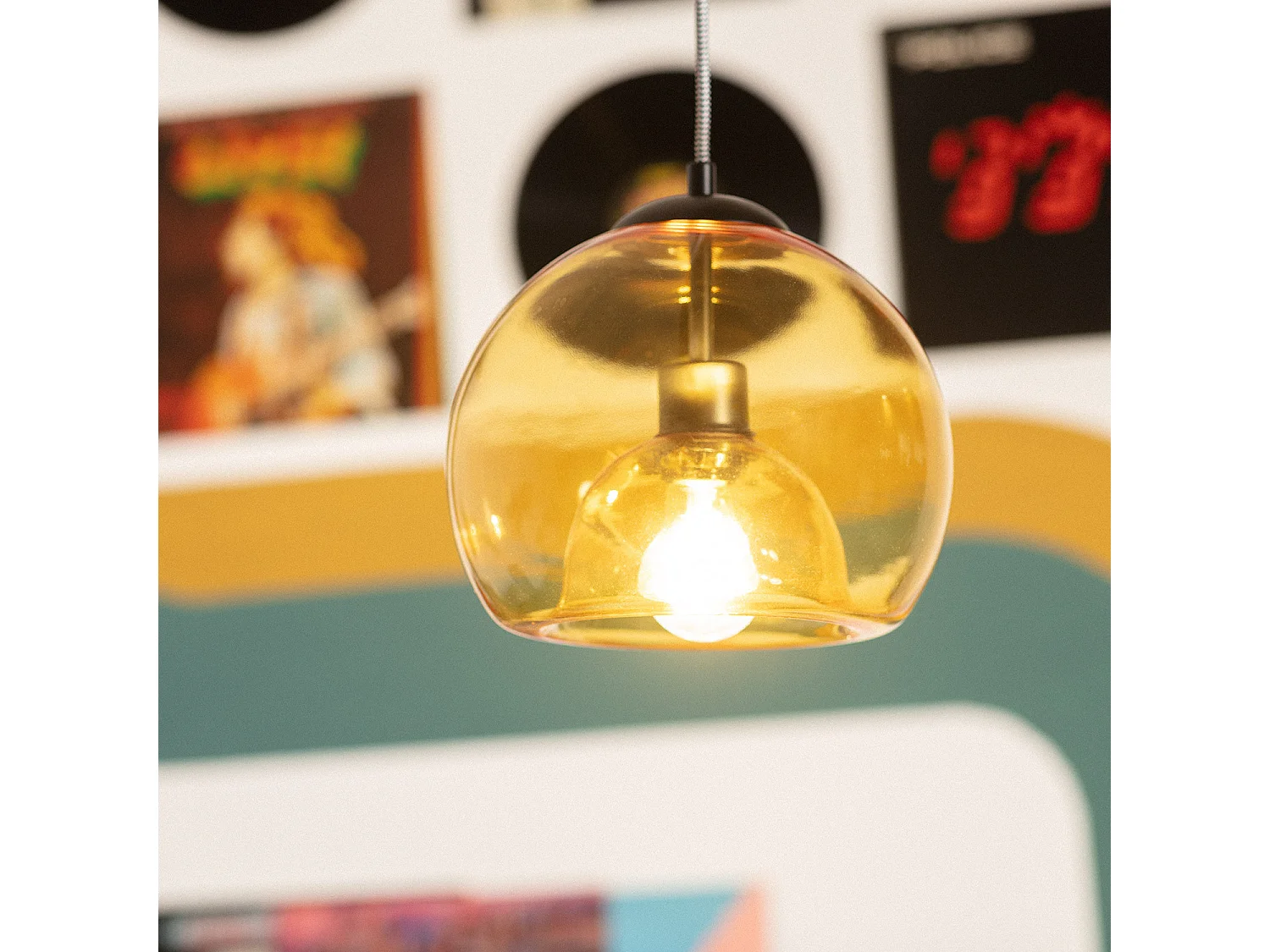 Suspension Verre Vaca Ambre