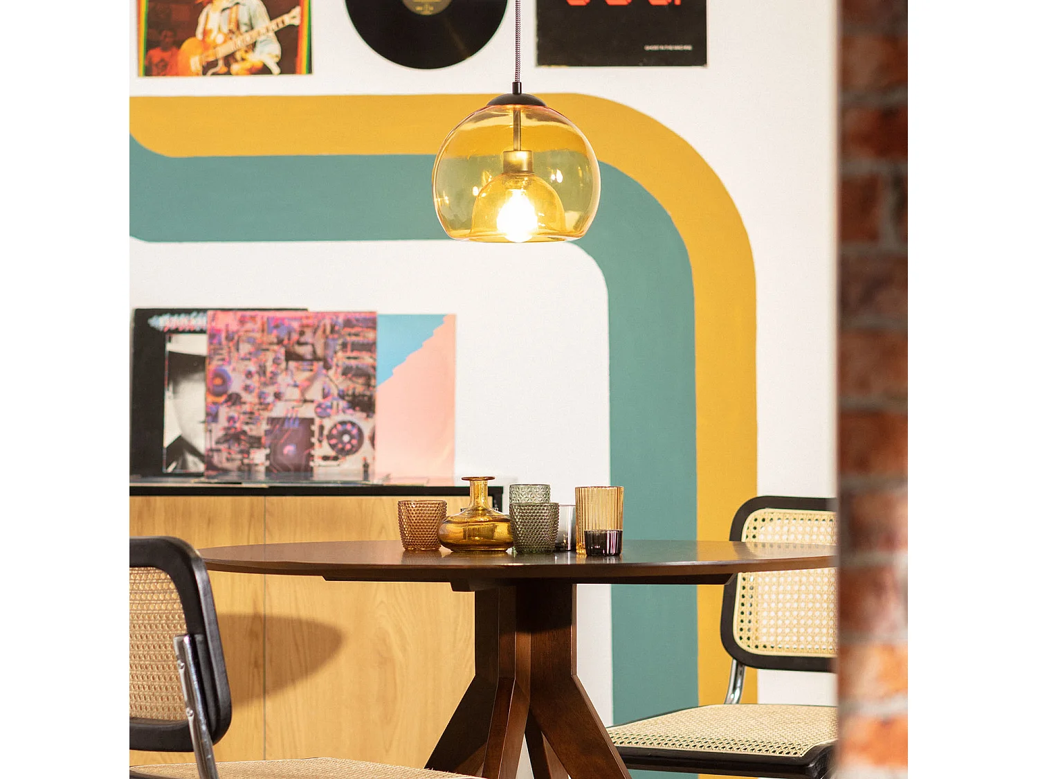 Suspension Verre Vaca Ambre