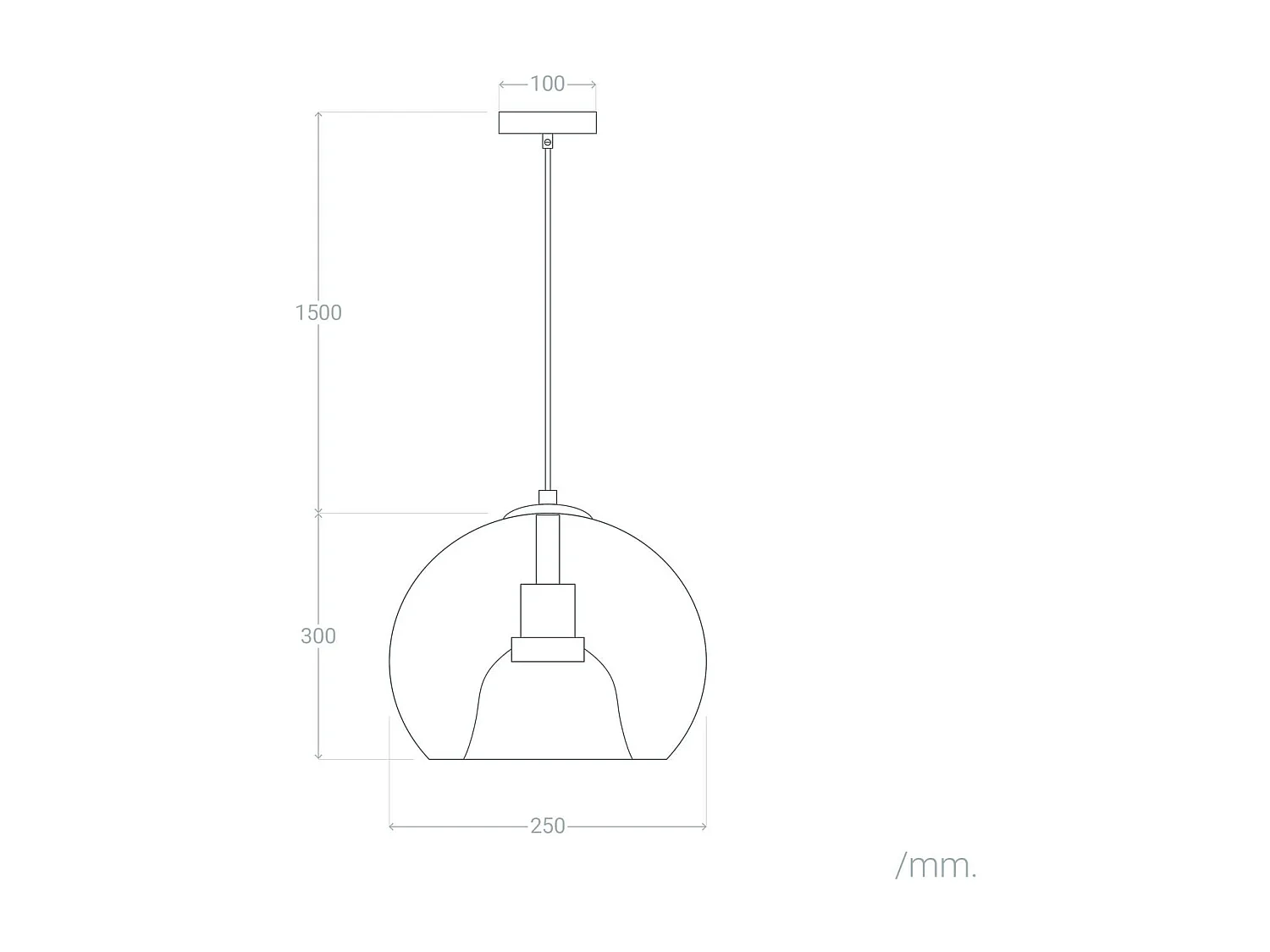 Suspension Verre Vaca Ambre