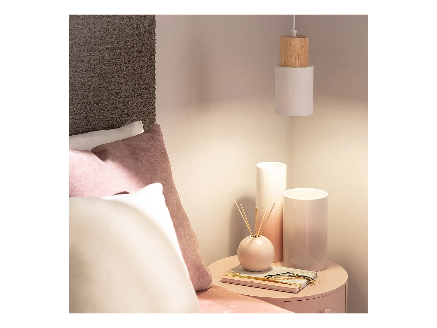 Suspension Bois et Métal Kidonge  Blanc