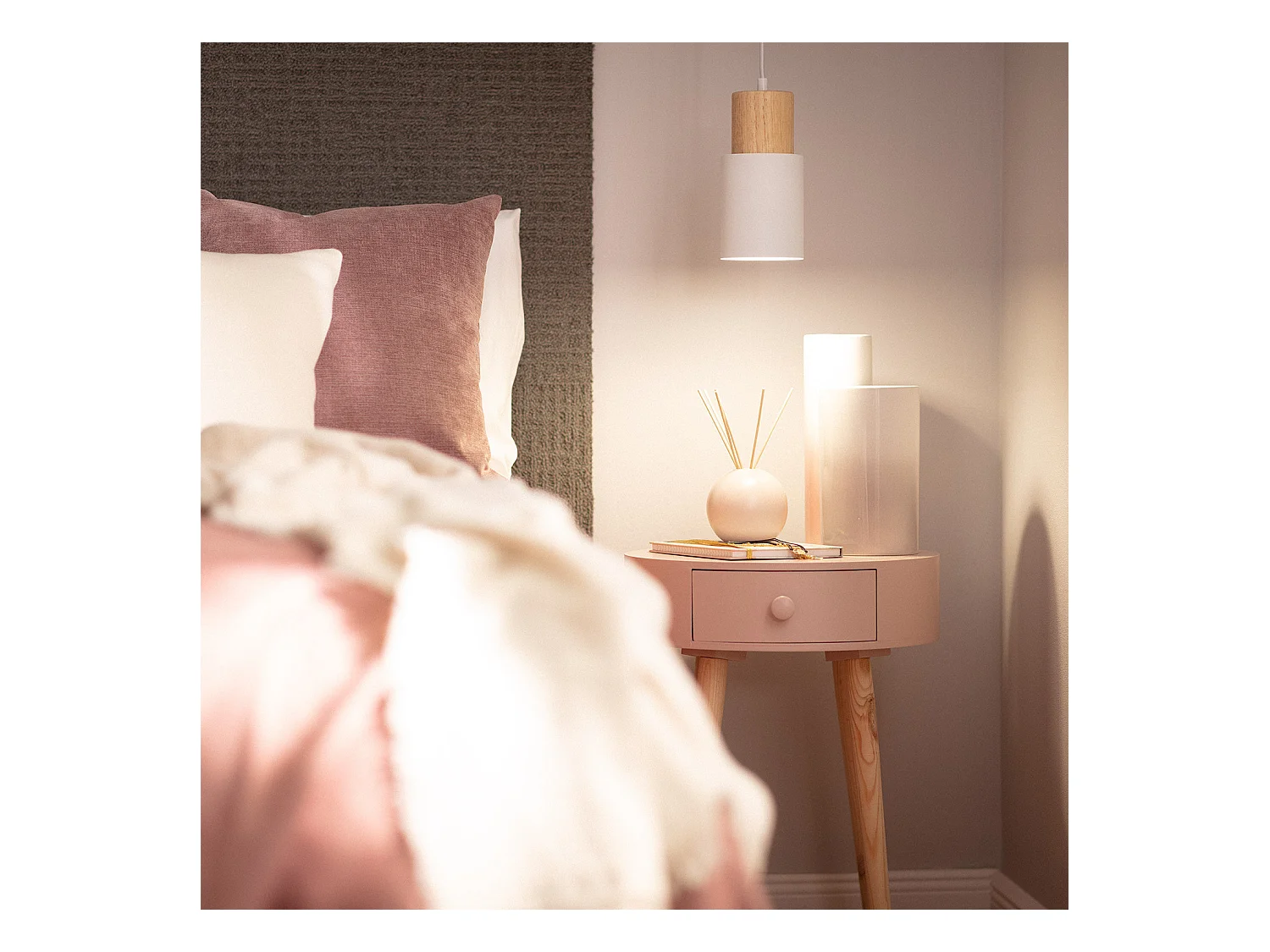 Suspension Bois et Métal Kidonge  Blanc