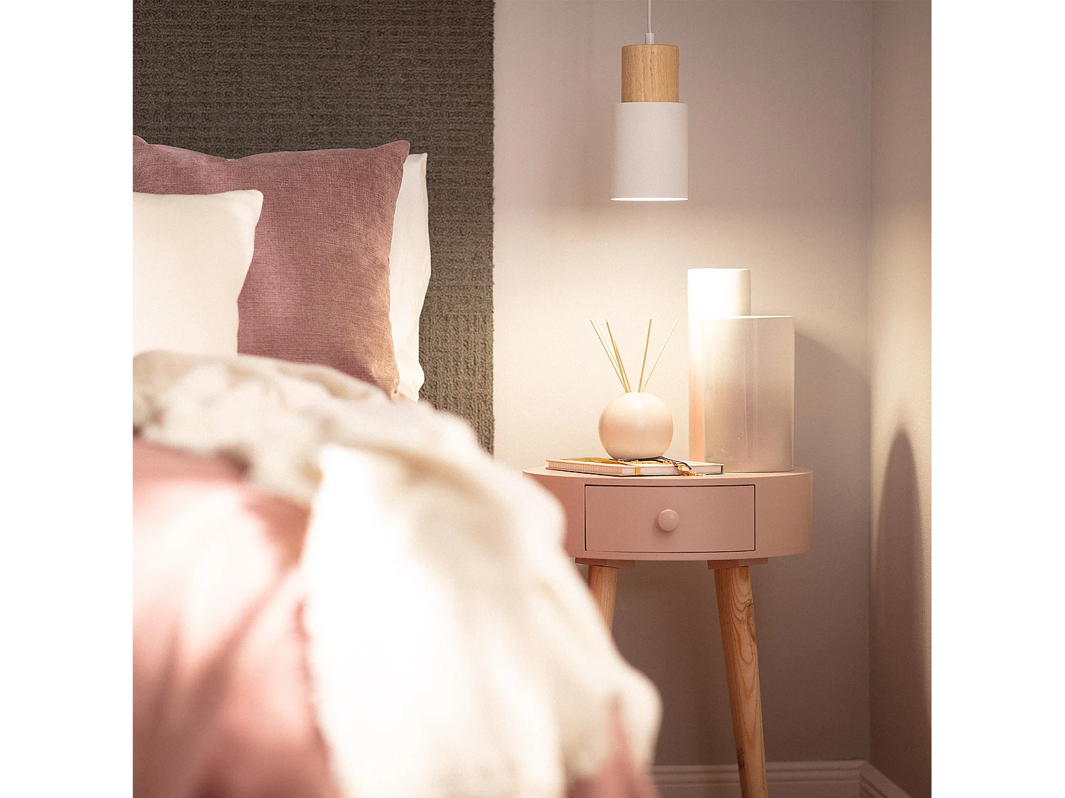 Suspension Bois et Métal Kidonge  Blanc