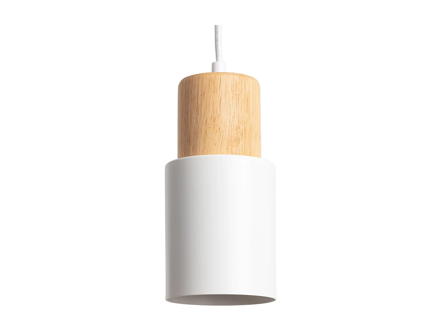 Suspension Aluminium et Bois Kidonge  Blanc