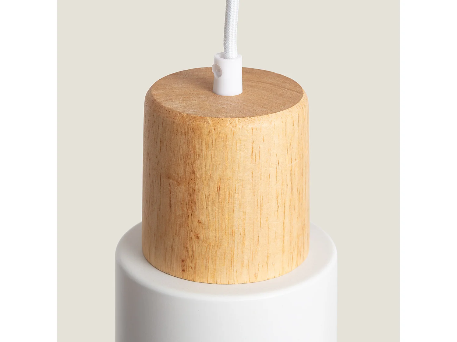 Suspension Aluminium et Bois Kidonge  Blanc