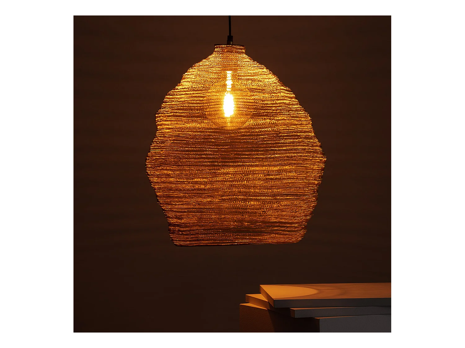 Suspension Métal Milos  Doré