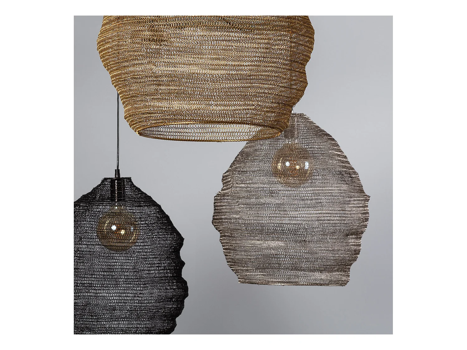 Suspension Métal Milos  Doré