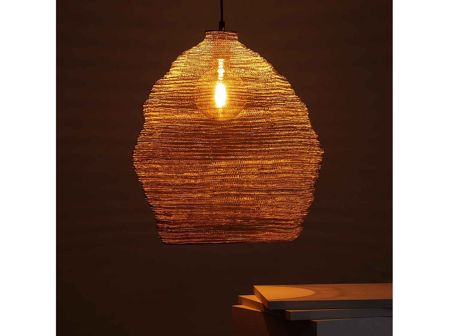 Suspension Métal Milos  Doré