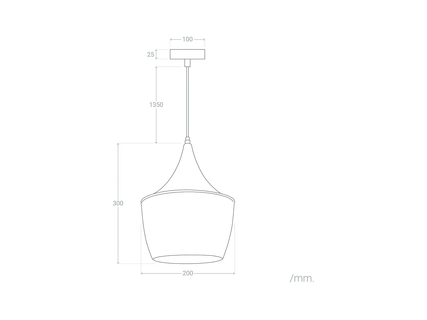 Suspension Métal Mercury Naturel