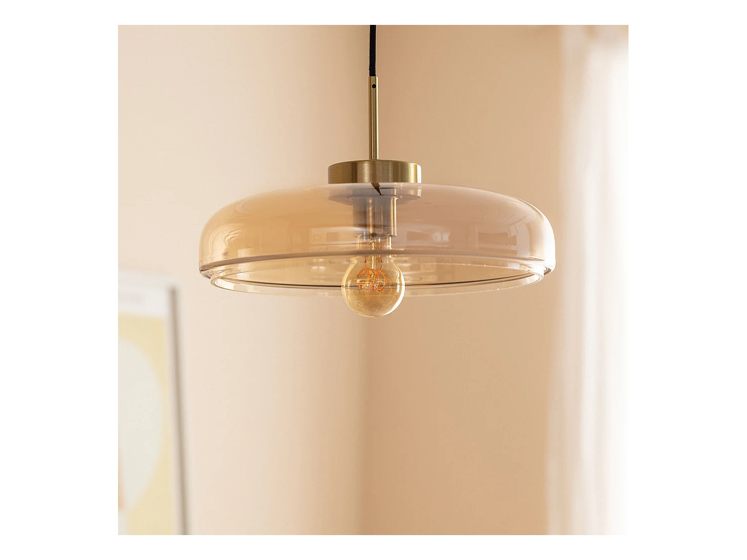 Lampada a Sospensione Vetro Hipo Ambra