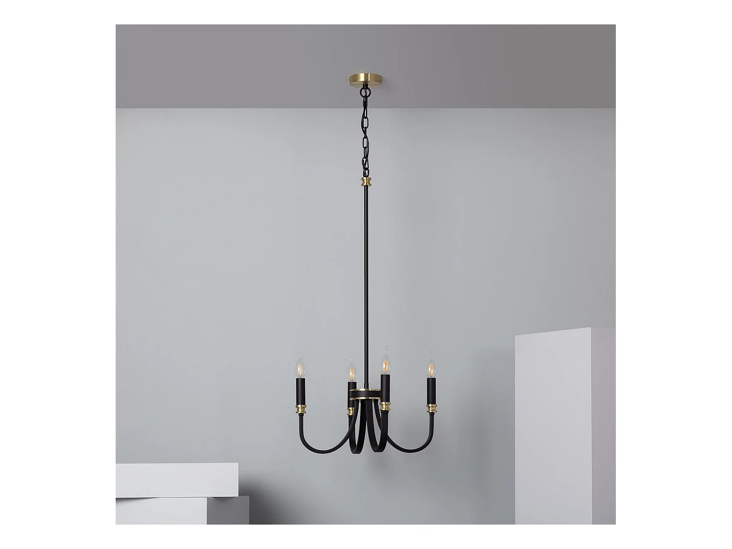 Lámpara de Araña Metal Makenduru Negro