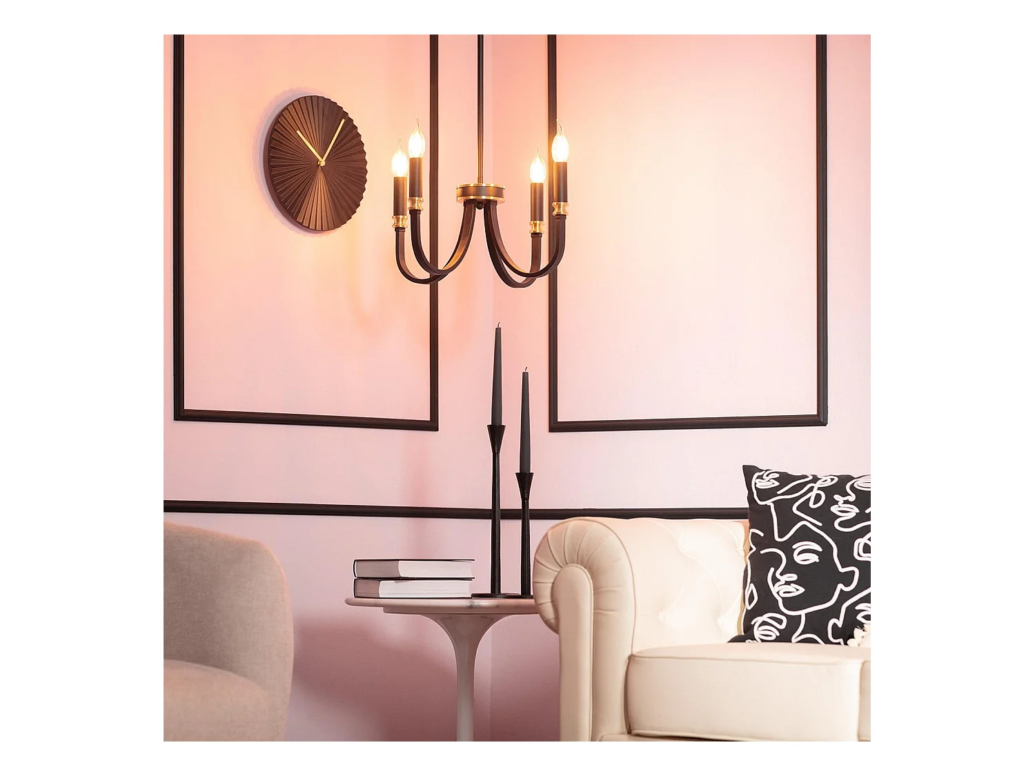 Lámpara de Araña Metal Makenduru Negro