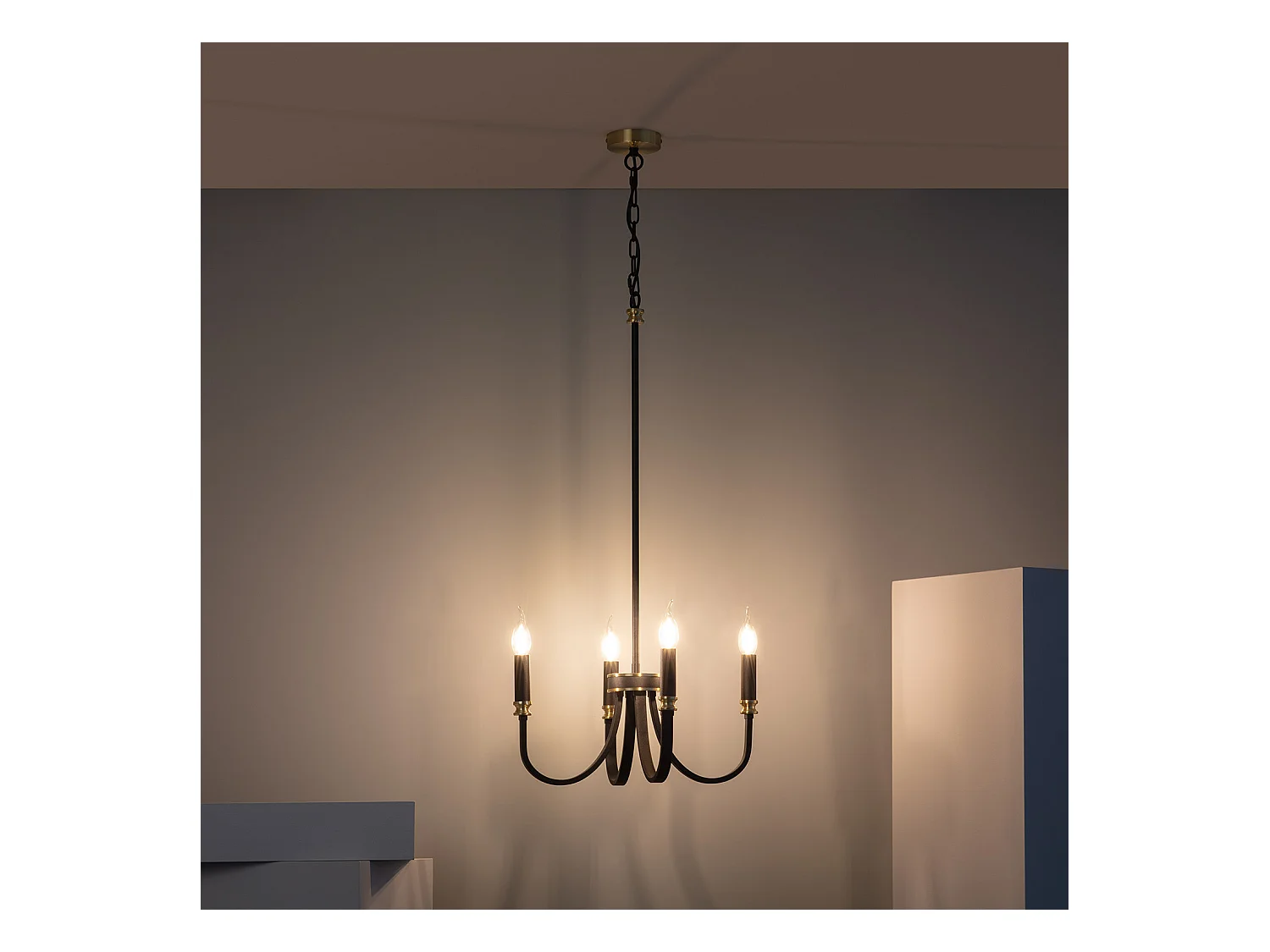 Lámpara de Araña Metal Makenduru Negro