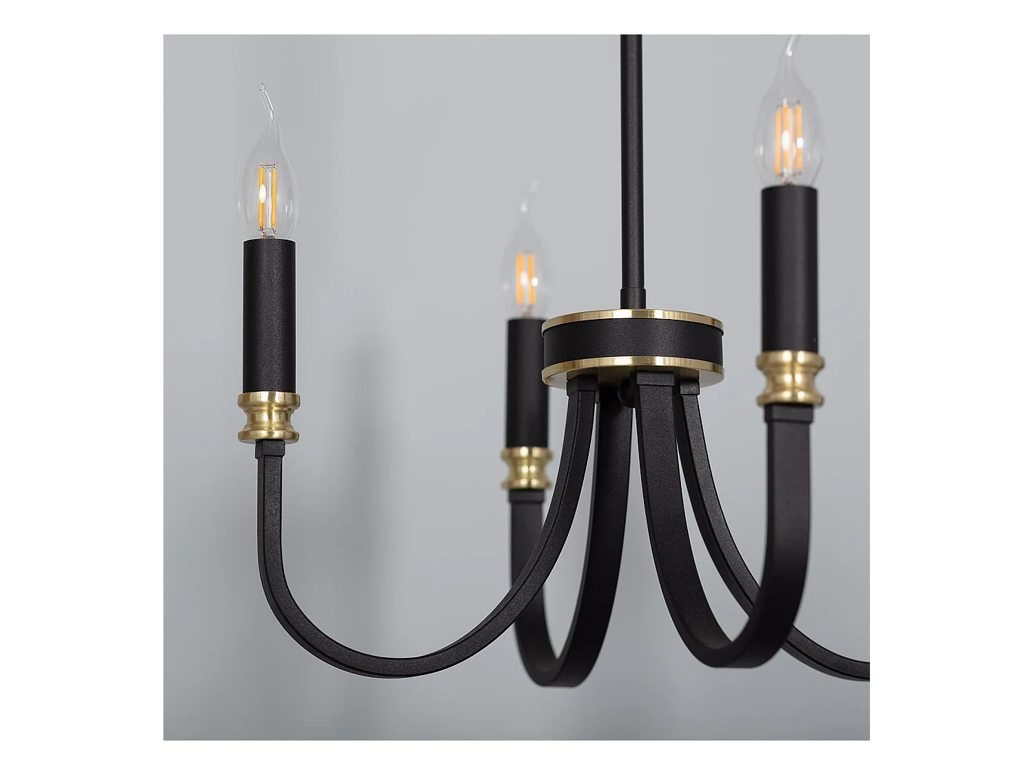 Lámpara de Araña Metal Makenduru Negro