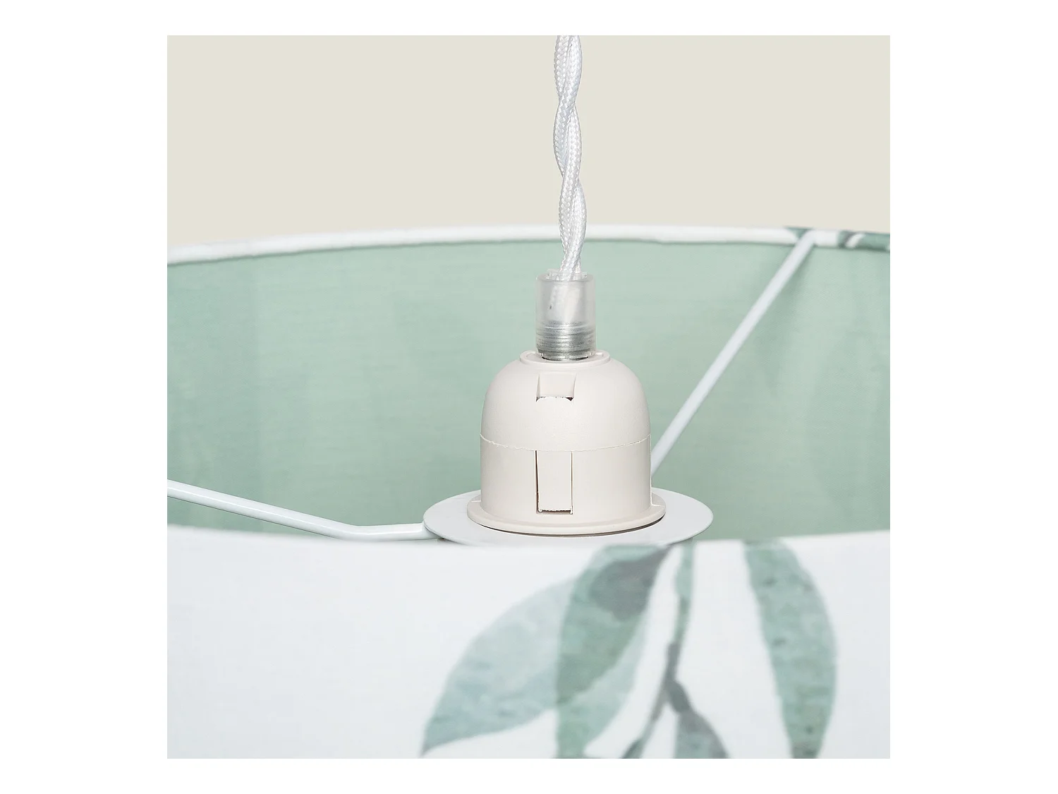 Lámpara Colgante Tela Verdy Blanco