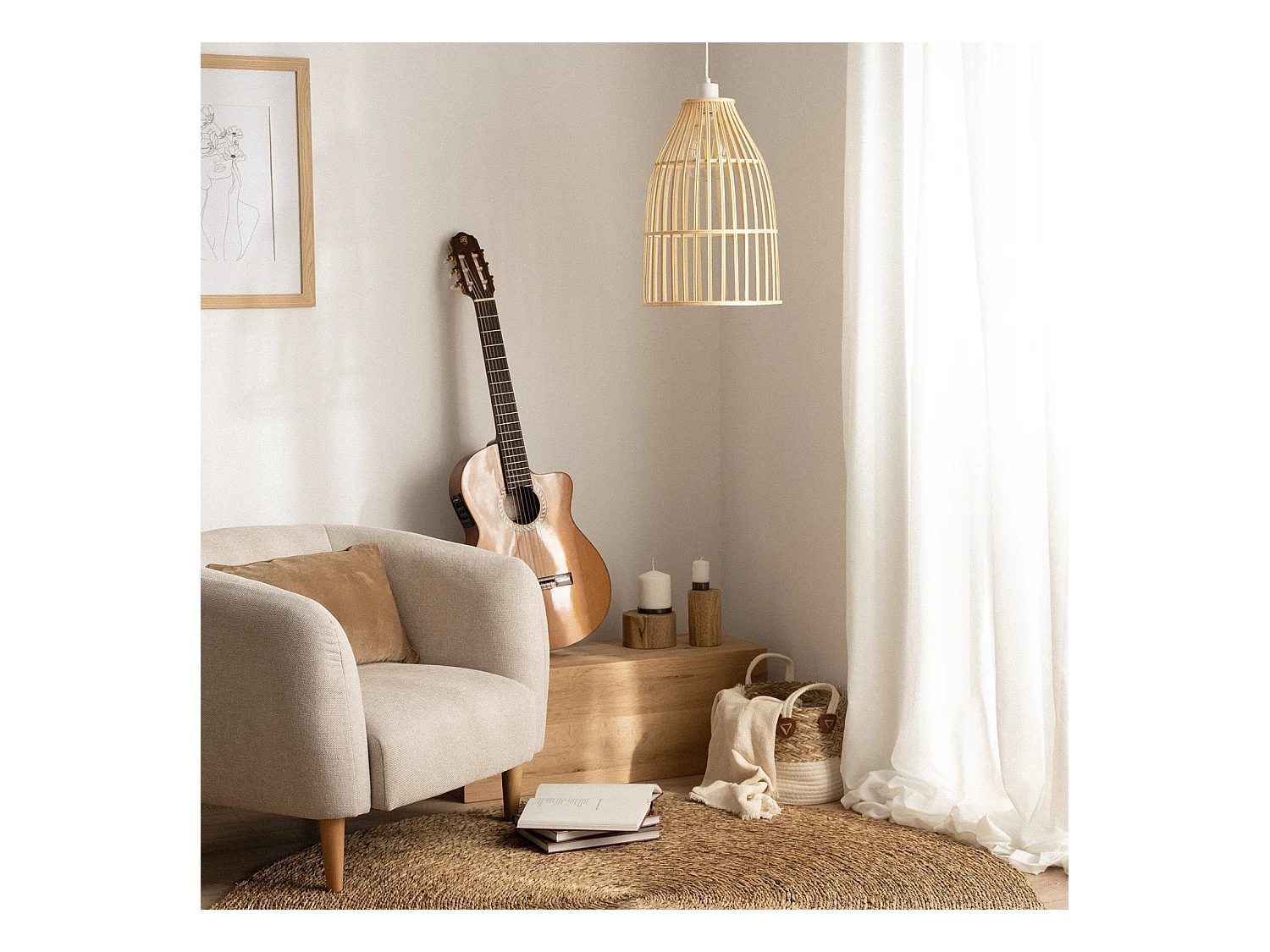 Lámpara Colgante Bambú Zunyi Natural