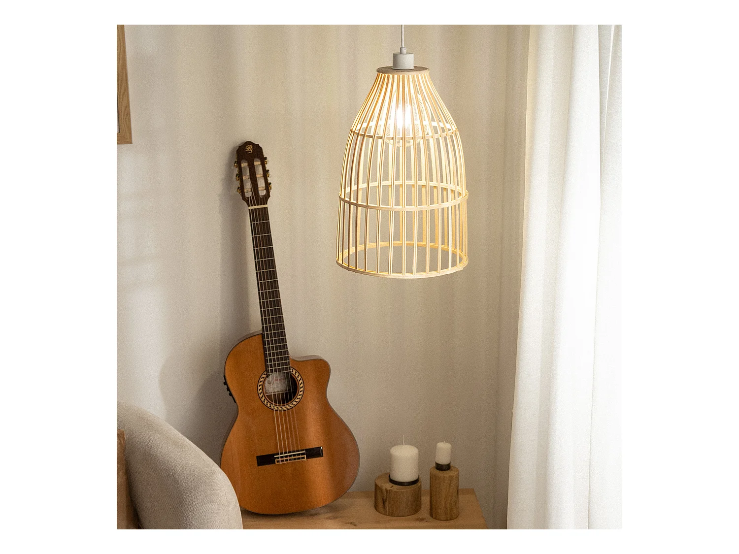 Lámpara Colgante Bambú Zunyi Natural